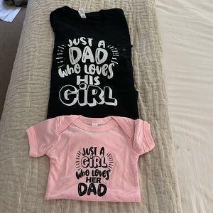 Dad t-shirt and daughter onsie   New never worn